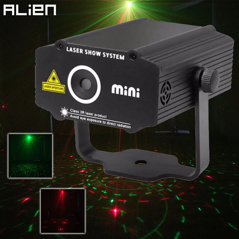 

ALIEN Mini Red Green Laser Stage Lighting Effect Disco DJ Club Home Party Xmas Flower Laser Stage Lights US AU UK Plug