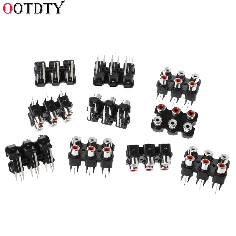 OOTDTY 10 шт. 2/4/6 отверстия RCA гнездовой разъем Стерео Аудио Видео AV