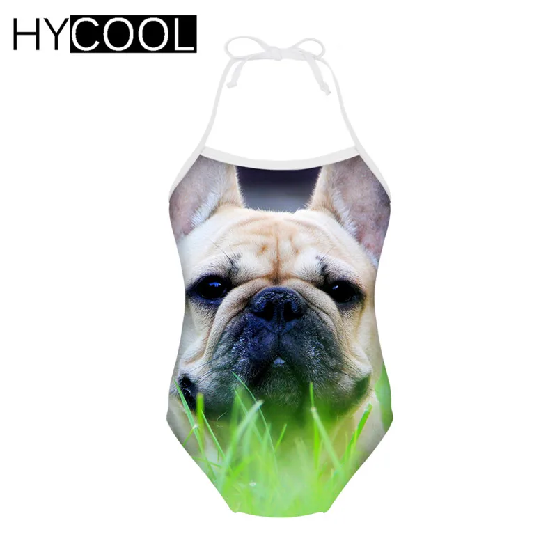 R2110BS HYCOOL/детская одежда для купания; купальный костюм с принтом французского бульдога; Купальник для девочек; боди; цельные купальные костюмы; детское бикини - Цвет: R2110BS