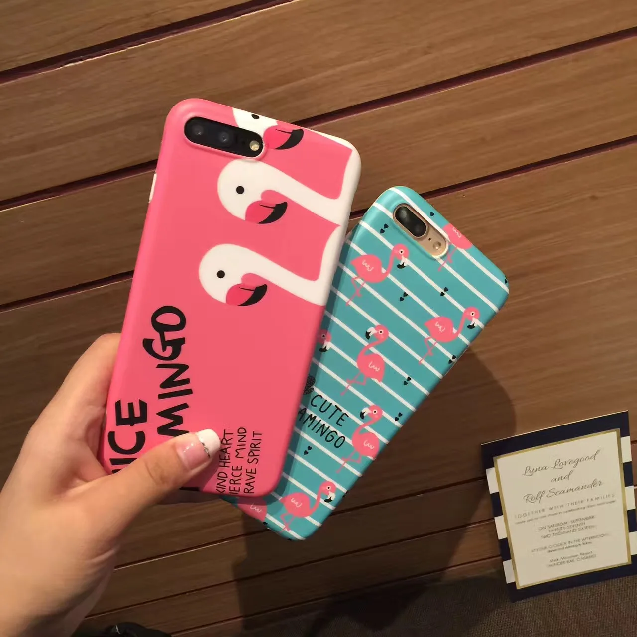 Милый мультфильм Фламинго кактус мягкая IMD телефон чехлы для IPhone 7 случае полоса в