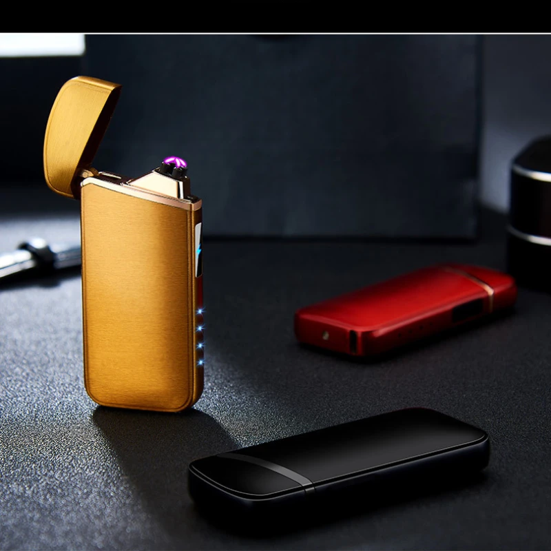 Двойная дуговая электронная USB Зажигалка сенсорная Индукционная перезаряжаемая