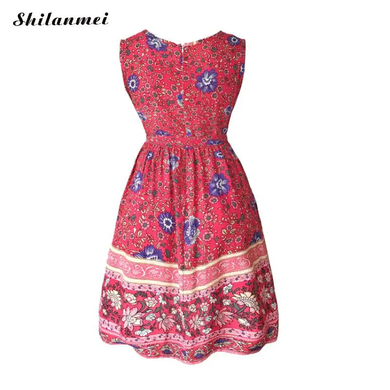 

Princess Floral Printed Dress Medi Sleeveless Summer Elegant Zipper Slim Party Dresses Sundress 2019 Summer Dress Women Gift