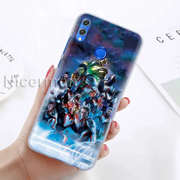 A-12 Чехол для телефона для Honor Y9 Y7 Y5 Y6 Y9 Honor 10 20 Lite 8X 8A Play прозрачный чехол Марвел Мстители Железный человек Капитан Америка Capa C - Цвет: A-12