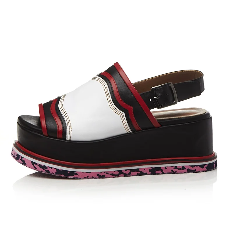 Конского волоса Платформы peep toe дамы женская обувь сандалии Удобные летние