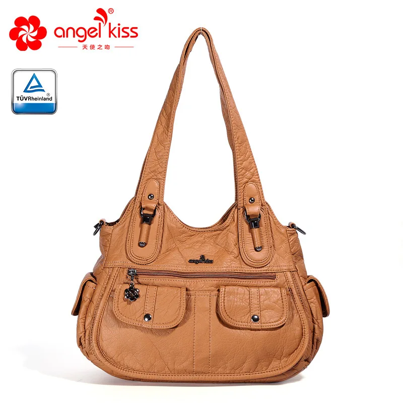 Angelkiss модная женская сумка на плечо из искусственной кожи с эффектом потертости