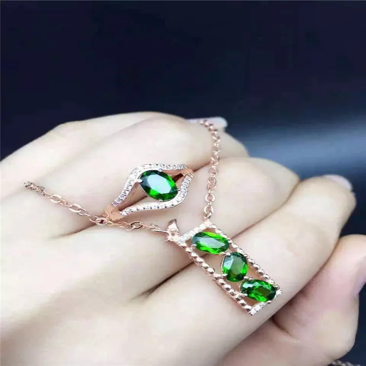

KJJEAXCMY boutique jewels 925 Pure silver inlay natural transparent stone lady 2 sets flower butterfly square geometric Europe a