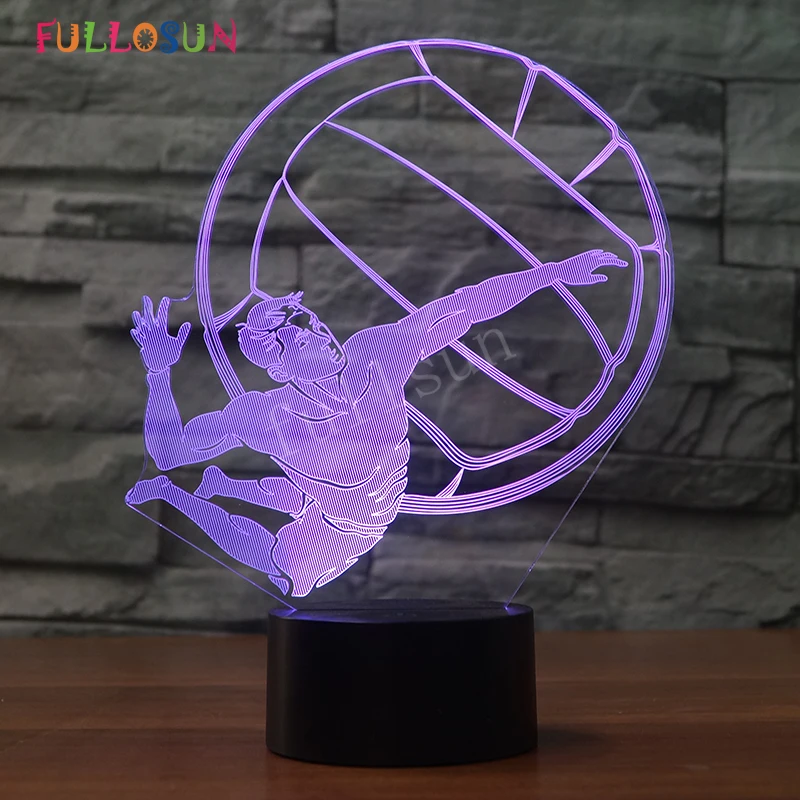 Новинка лампа спортивный волейбольный с 3D оптической иллюзией детский ночник 7