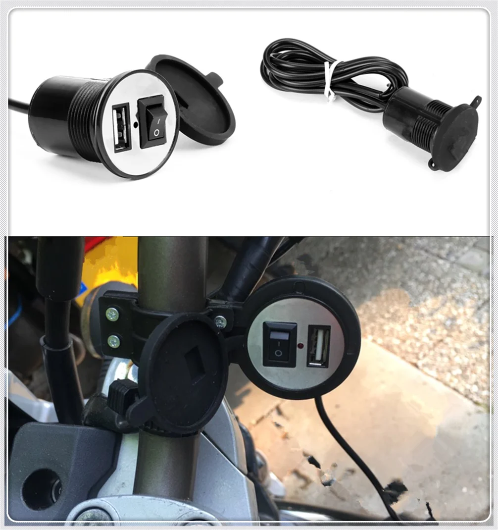 

Универсальный мотоцикл USB Мобильный телефон зарядное устройство водонепроницаемый переключатель для Kawasaki NINJA 300 250R ZX636R ZX6RR 400R