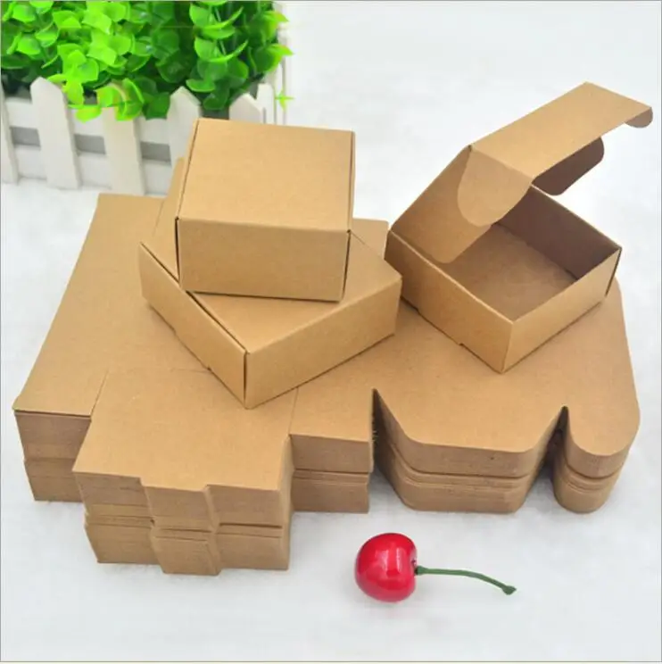 5 шт. 9.5X9.5X3cm белая маленькая Коробка для мыла черная коробка упаковки крафт бумаги