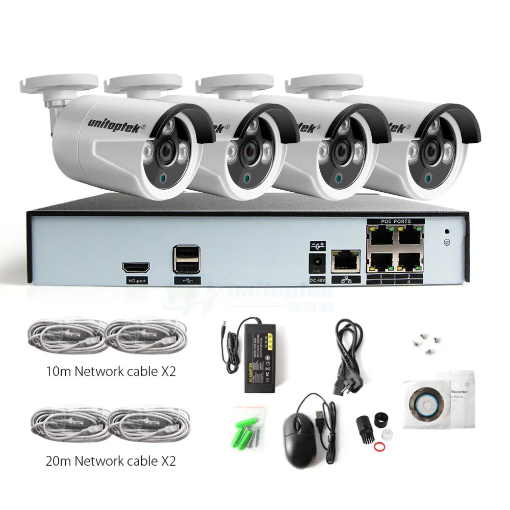 4CH 8CH 4MP 48 V POE NVR 2.0MP 3000TVL ip камера ночного видения CCTV система Plug and Play комплект