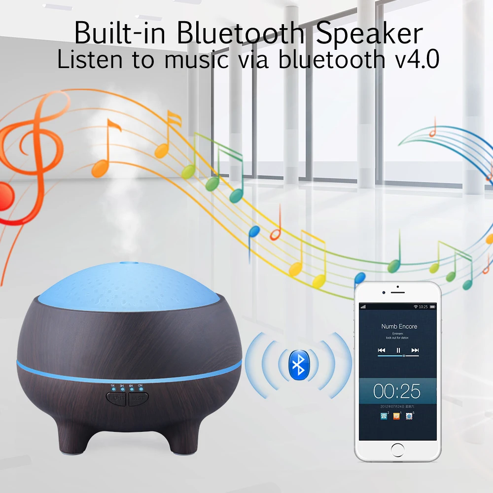 Bluetooth музыкальный арома диффузор 300 мл Ароматерапия Ультразвуковой Увлажнитель