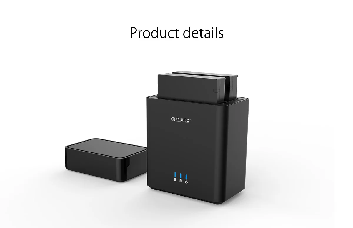 ORICO двойной отсек магнитного типа 3,5 дюймов type-C жесткий диск Корпус USB3.1 Gen1 5 Гбит/с HDD Чехол Поддержка UASP 12V4A мощность Макс 20 ТБ