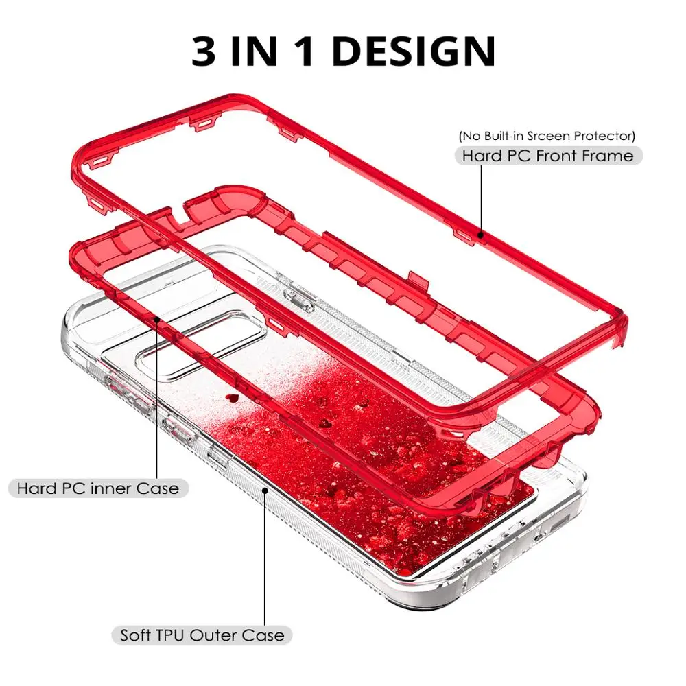 Роскошный Жесткий чехол для samsung Galaxy S9, S8, S10, Note8, Note10 Plus, S10e, S7 edge, чехол, блестящий, противоударный, зыбучий песок, чехол, capa