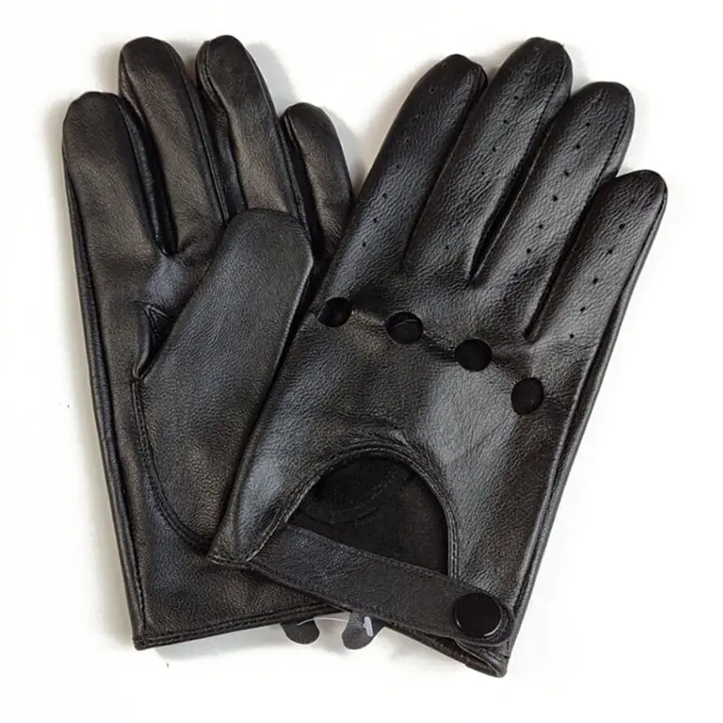 inner seam black Новинка, мужские перчатки из овчины с сенсорным экраном для вождения, мужские перчатки из натуральной кожи, противоскользящие летние дышащие TB131-4 - Цвет: inner seam black