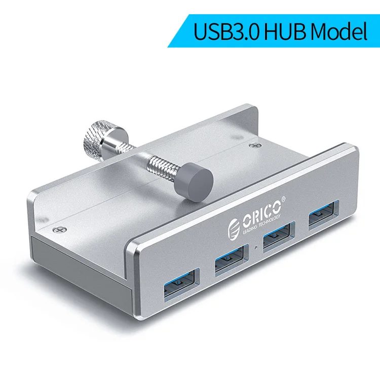 Алюминиевый Концентратор ORICO с 4 портами USB 3,0 с зажимом и считывателем sd-карт для настольного ноутбука, диапазон зажимов 10-32 мм, кабель с датой 100 см - Цвет: USB3.0 Model