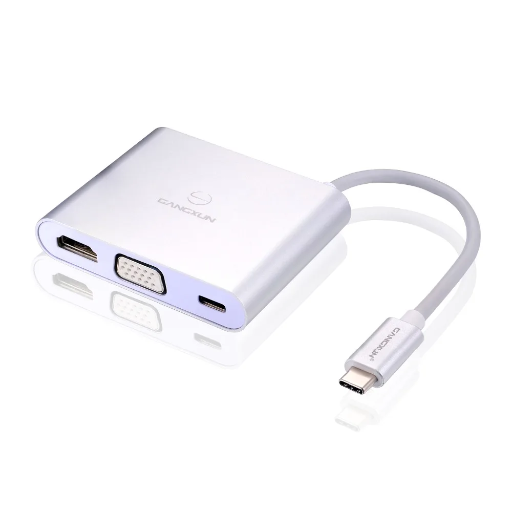 

USB Type C Hub Adapter Data Cable to HDMI VGA USB3.0 for TYPE-C Fast Charging Port Devices for Huawei Tablet Ultra Thin Laptop