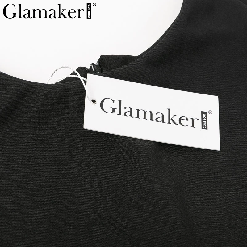 Glamaker черное сексуальное облегающее женское платье с завязками летнее уличное короткое вечернее платье с разрезом элегантное мини-платье со шнуровкой vestidos