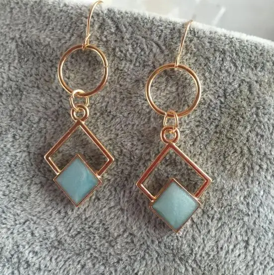 Ey562 2018 горячая Распродажа Модные женские винтажные серьги с кольцом и квадратом