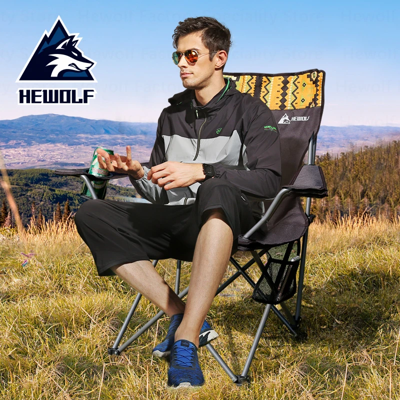 저렴한 Hewolf-야외 캠핑 의자 접이식 휴대용 낚시 의자 초경량 편안한 안락 의자, 캠핑 여행 비치 의자