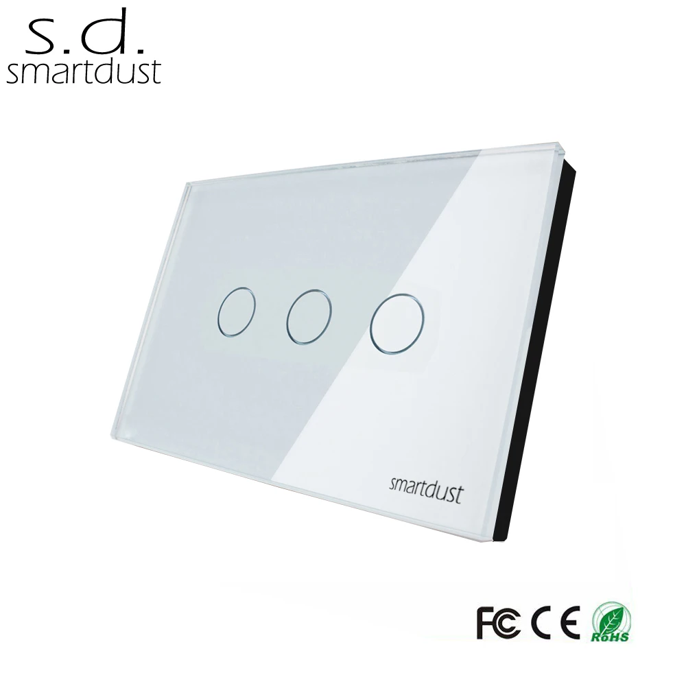 Светодиодный сенсорный высветильник ель Smartdust со стеклянной панелью 3 клавиши