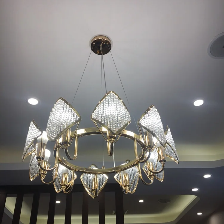 Пост современная роскошная вилла Led подвесные светильники блеск Cristal HangLamp для гостиной Luminaria Led подвесной светильник светильники
