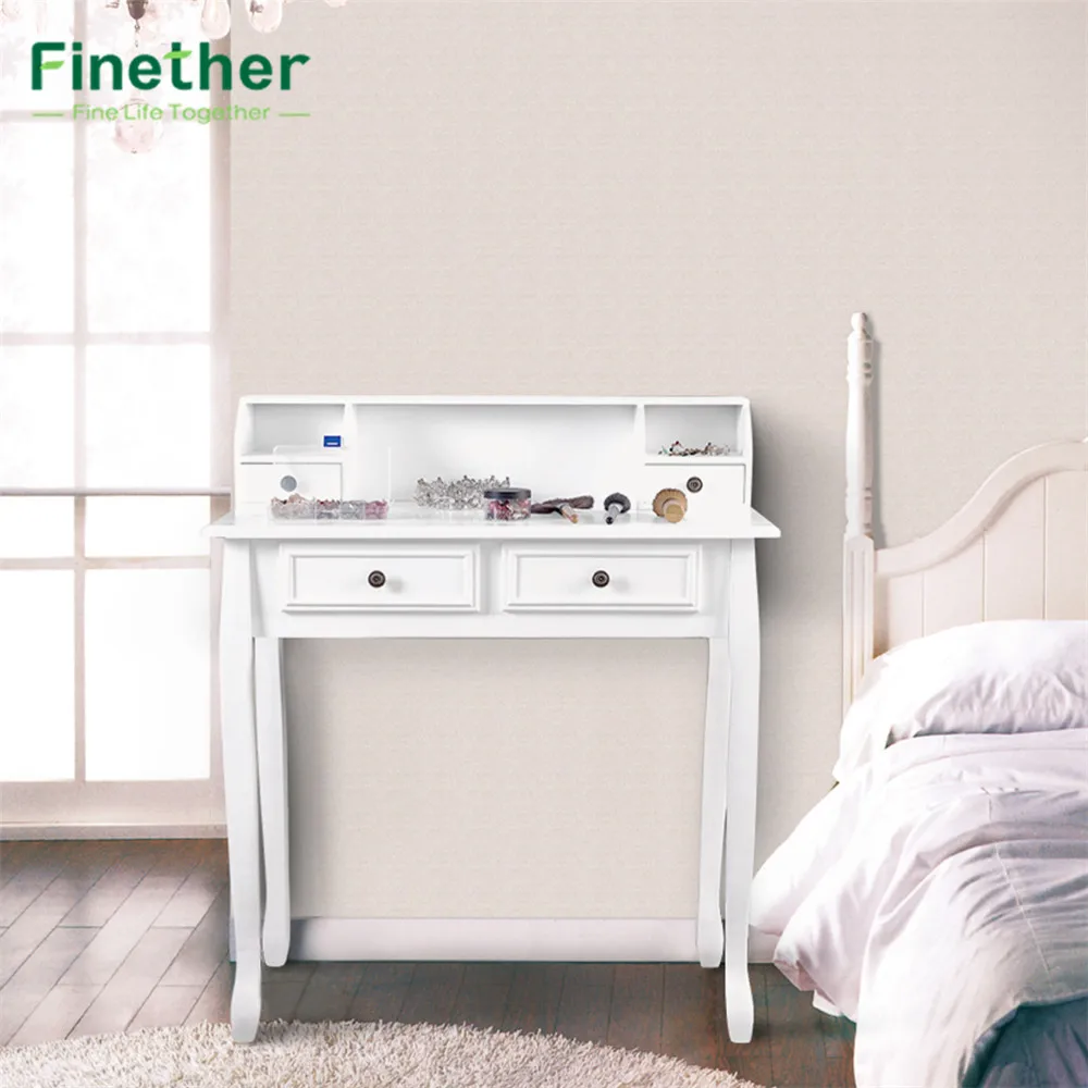 Туалетный столик Finether LANGRIA для макияжа хранения с 4 ящиками 3 открытые отсеки