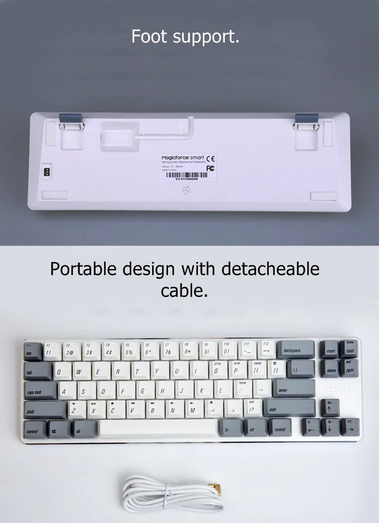 Все новые Qisan Magicforce 68 PBT сублимационная Версия USB Проводная Механическая клавиатура с подсветкой Gateron Cherry Axis