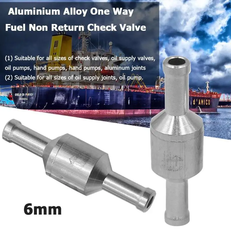 6/8/10/12MM OD Hose Connection Aluminums Alloy Fuel Non Return Check Valve One Way Petrol Diesel