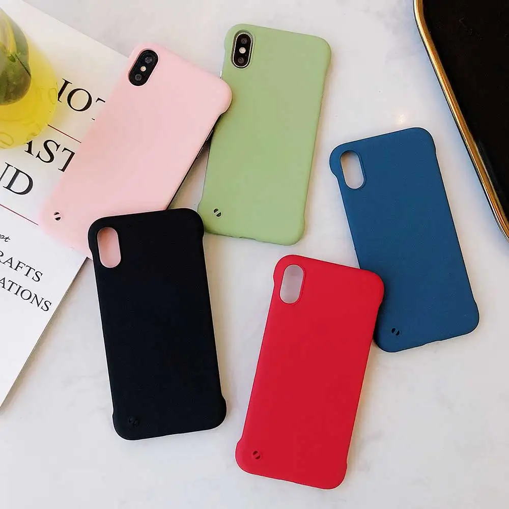 Яркие цвета ультратонкие Безрамное кольцо дизайн Матовые чехлы для iphone 8 6S 7 Plus X XS