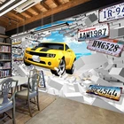 Пользовательские фото росписи обоев Большая настенная живопись 3D персонализированные Номерные знаки для мотоциклов автомобиль разбитое обоями Домашний Декор Гостиная