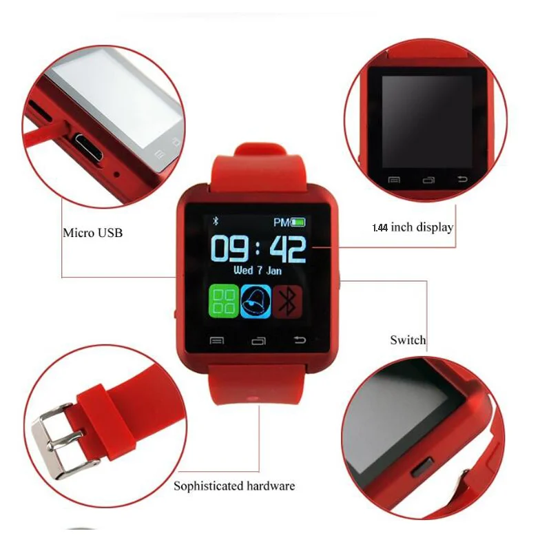 Умные часы с Bluetooth u8 Smartwatch u80 со слотом для карт TF/SIM смартфонов на Android и IPhone детей