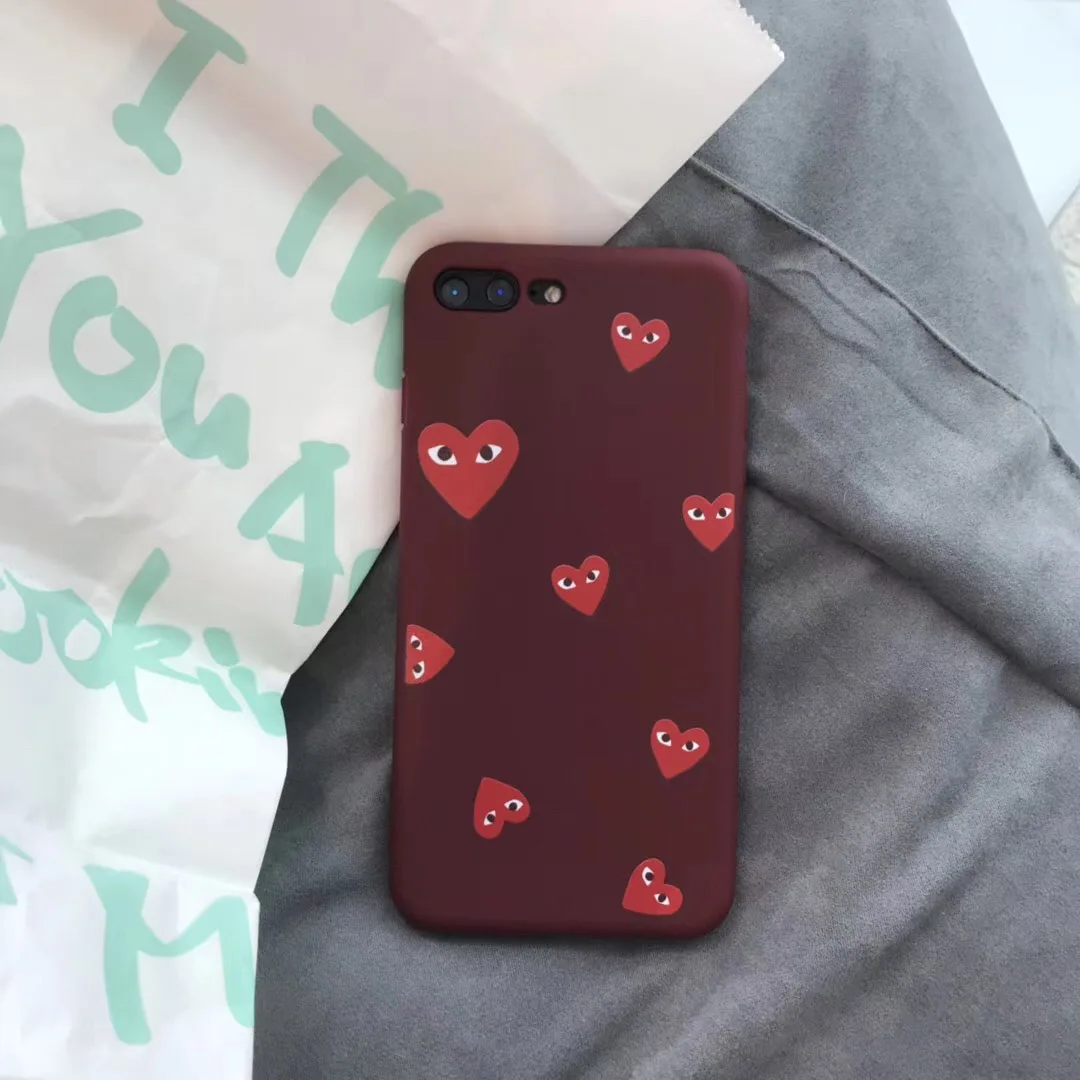 Япония модного бренда commes des garcons cdg брелок для телефона iPhone 6 6S 7 8 Plus X Xs Max Xr сердце