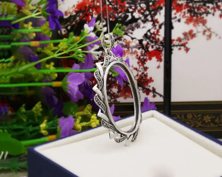 Женская подвеска из серебра 100% пробы овальная основа 925X28 6 мм|diy jewelry accessories|jewelry
