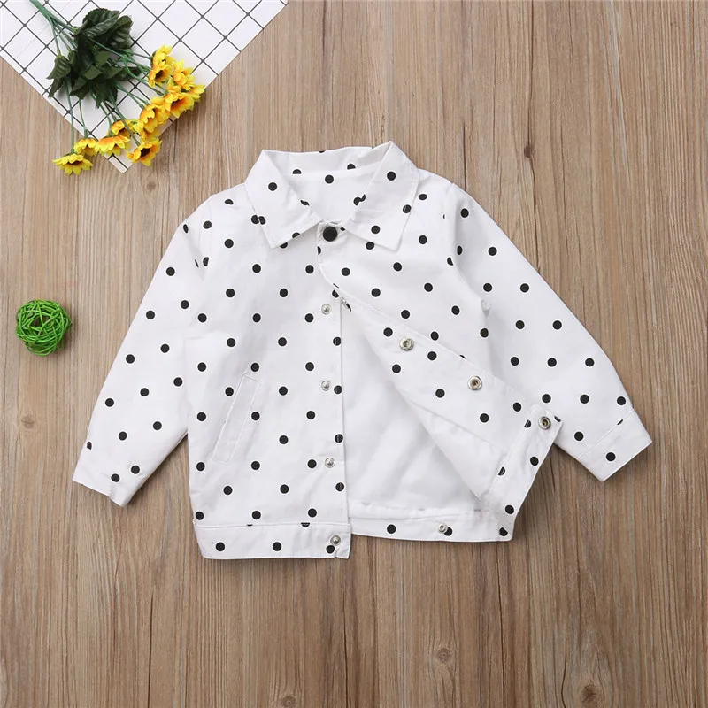 Детская теплая куртка в горошек с длинным рукавом|Куртки и пальто| |