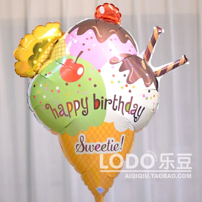 Анаграмма 1 шт. Фольга Шарики мороженое модели с принтами днем рождения ребенка 100