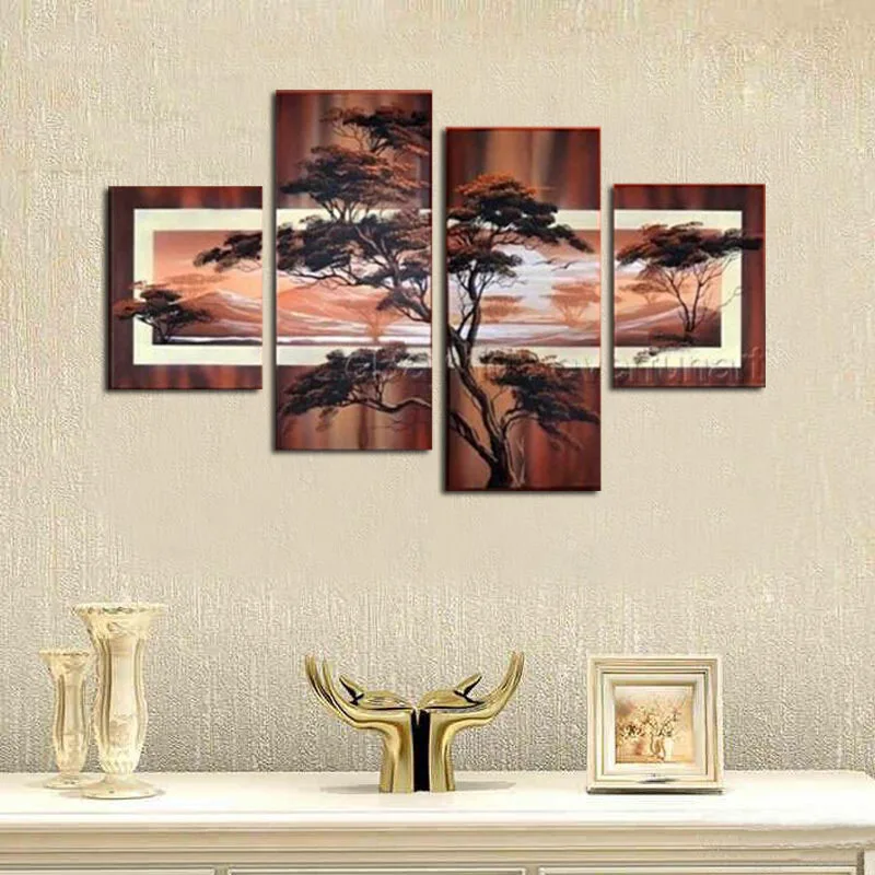 

4Pcs/lot Modern Abstract Oil Painting Hand Painted On Canvas Modern Style Canvas Art NO Framed