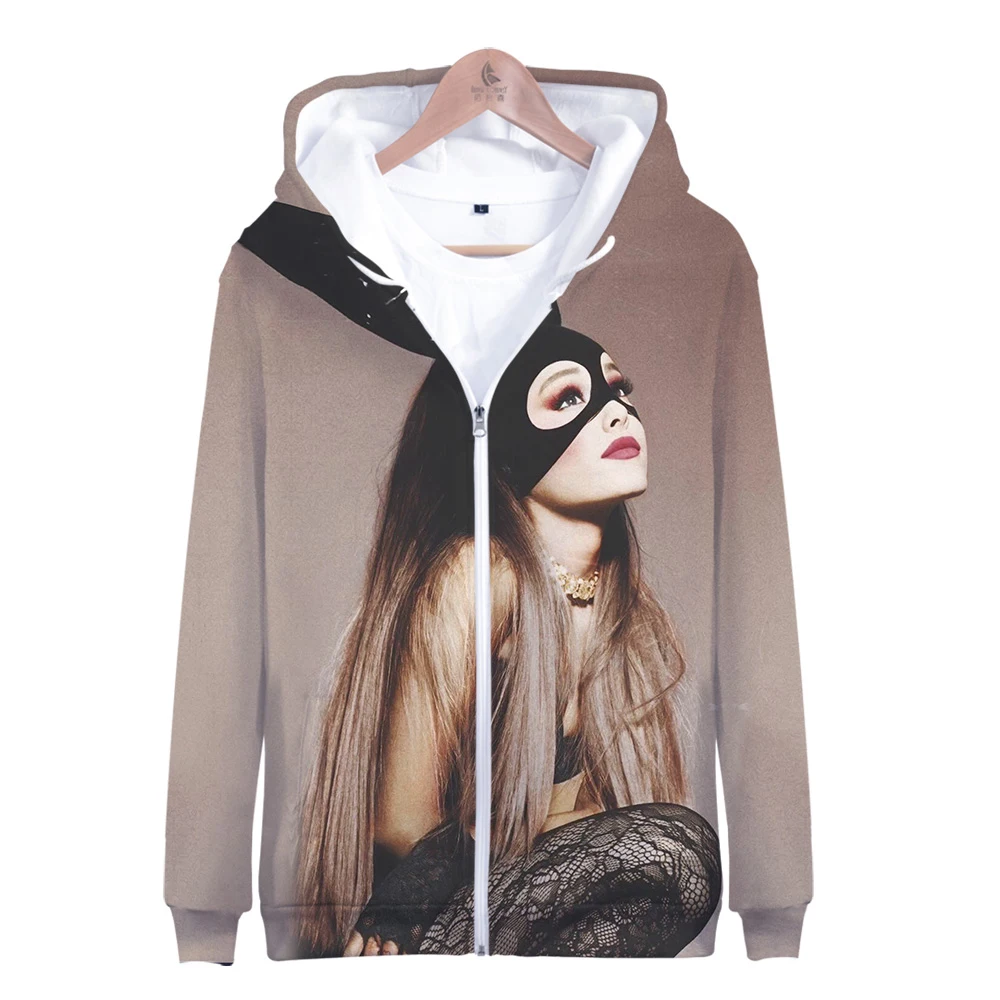 Ariana Grande 3D популярная молния уличная хип хоп новая хипстерская удобная толстовка