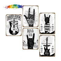 mora color retro decorative tin painting paper bedroom style painting hard rock fest festival music series