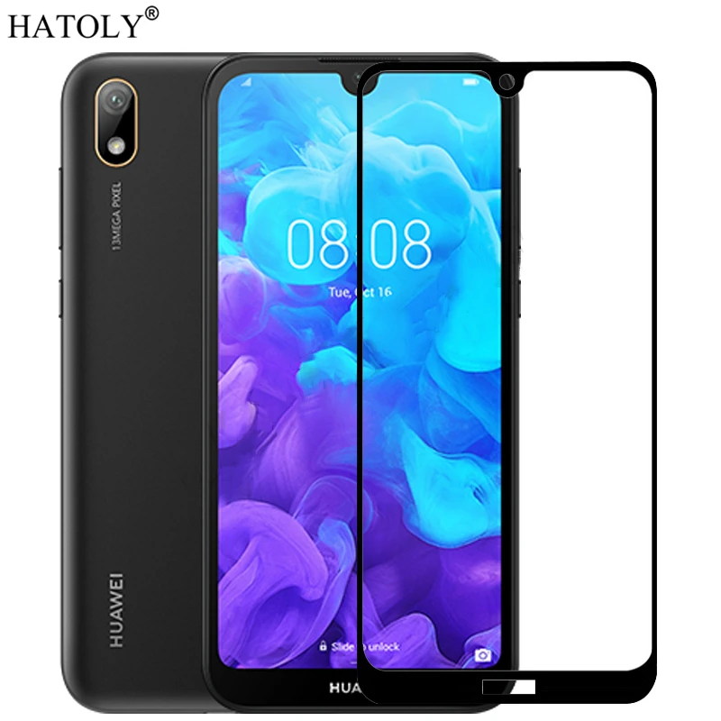 Vidrio templado para Huawei Honor 8S, pel&iacute;cula de vidrio con pegamento completo, Protector de pantalla para Huawei Honor 8S, 2 uds.-1