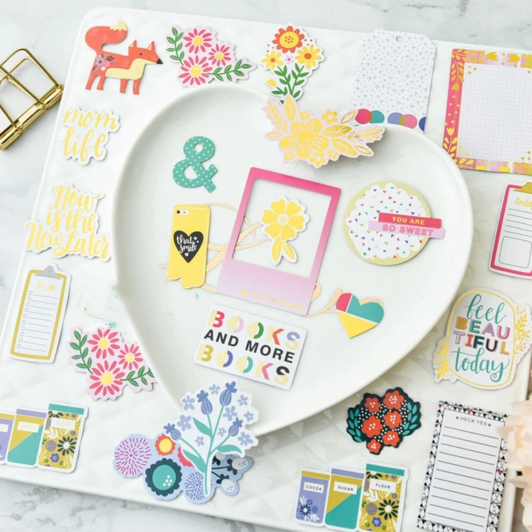 53 шт./компл. Forest Cardstock фольгированные золотые высекальные наклейки для сделай сам