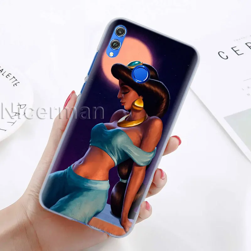 Чехол для телефона для Honor Y9 Y7 Y5 Y6 Y9 Honor 10 20 Lite 8X 8A играть прозрачная крышка Капа Аладдин, Принцесса Жасмин Капа Coque