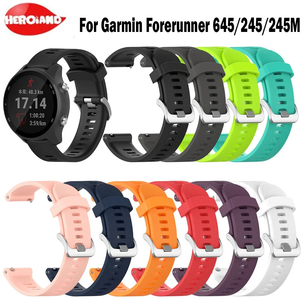 Сменный ремешок для часов Garmin Vivoactive 3 Vivomove HR силиконовый Forerunner 245/645 браслет