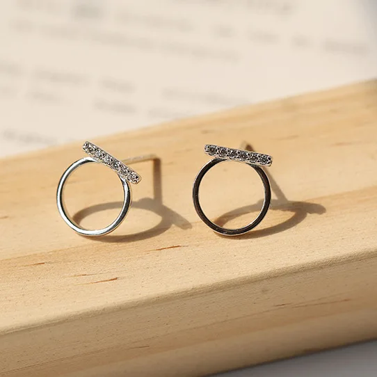 Женские серьги гвоздики из серебра 100% пробы с фианитами|hypoallergenic stud earrings|fashion