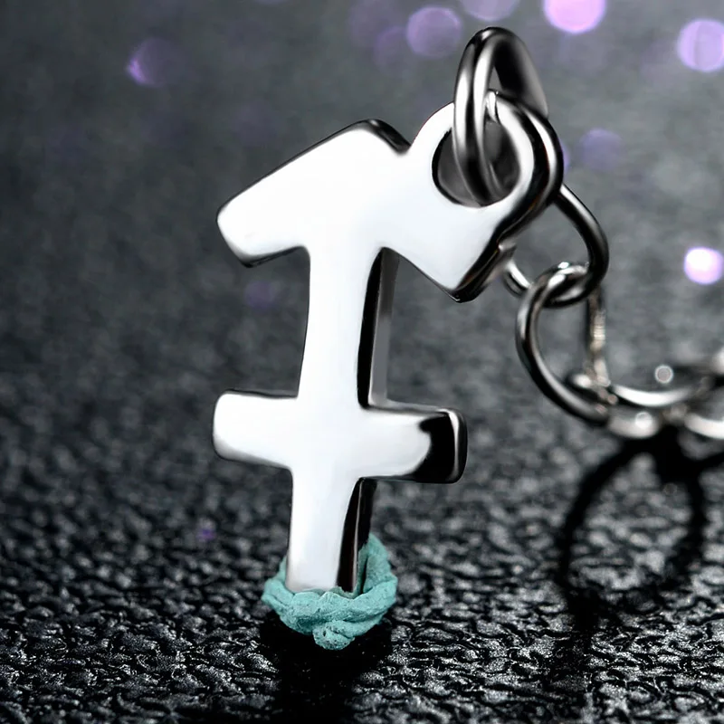 12 Constellation 925 Sterling Silver Pendant Zodiac Sign necklace Women Virgo Libra Scorpio Aquarius Necklace Wedding Jewelry - Окраска металла: Sagittarius necklace