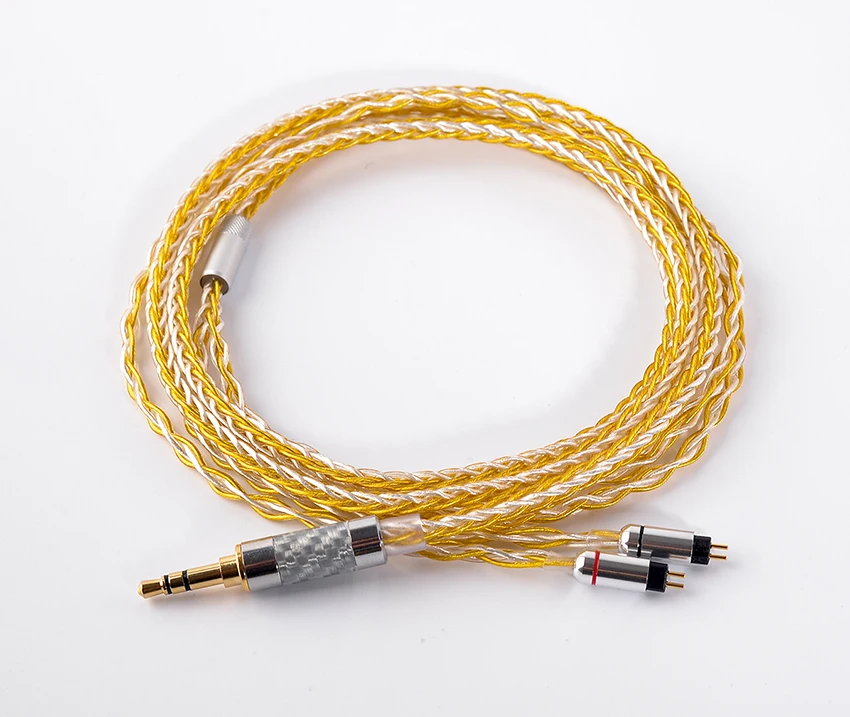 

Hand Made DIY Updated 8 Core 3.5mm Cable 7N Gold Silver Mixed Cable With 0.78mm 2pin Connector For KZ ZS5 ZS6 ZSR ZST UE18 UM3X