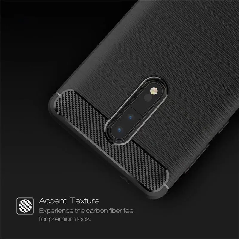 For Nokia 8 Cases Cover Carbon Fiber Texture Brushed Soft Silicone TPU Back Nokia8 TA-1012 Case 5.3 inch |
