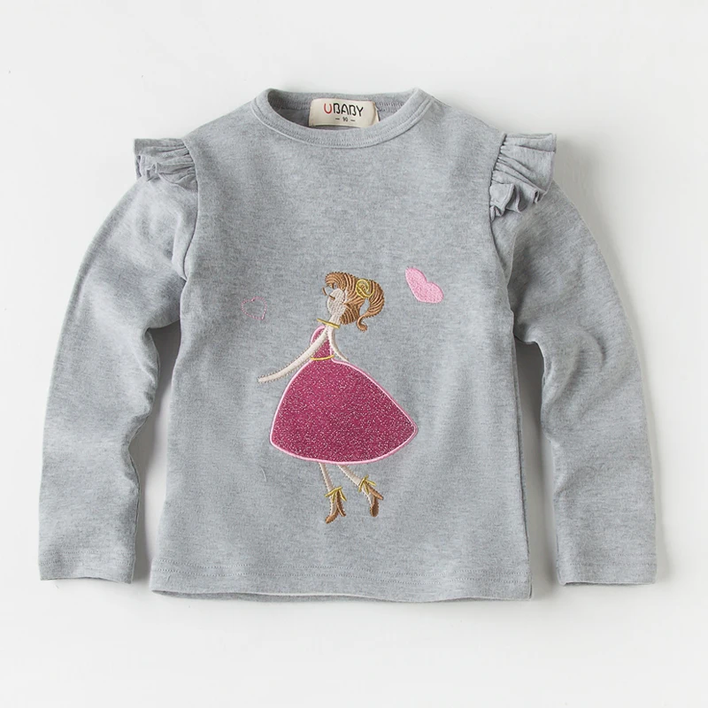 Girls T-Shirt 2019 Spring Autumn Baby t shirt Full Sleeve Cute Cartoon Princess Lace Shirts Children Clothing Kids Blouse |