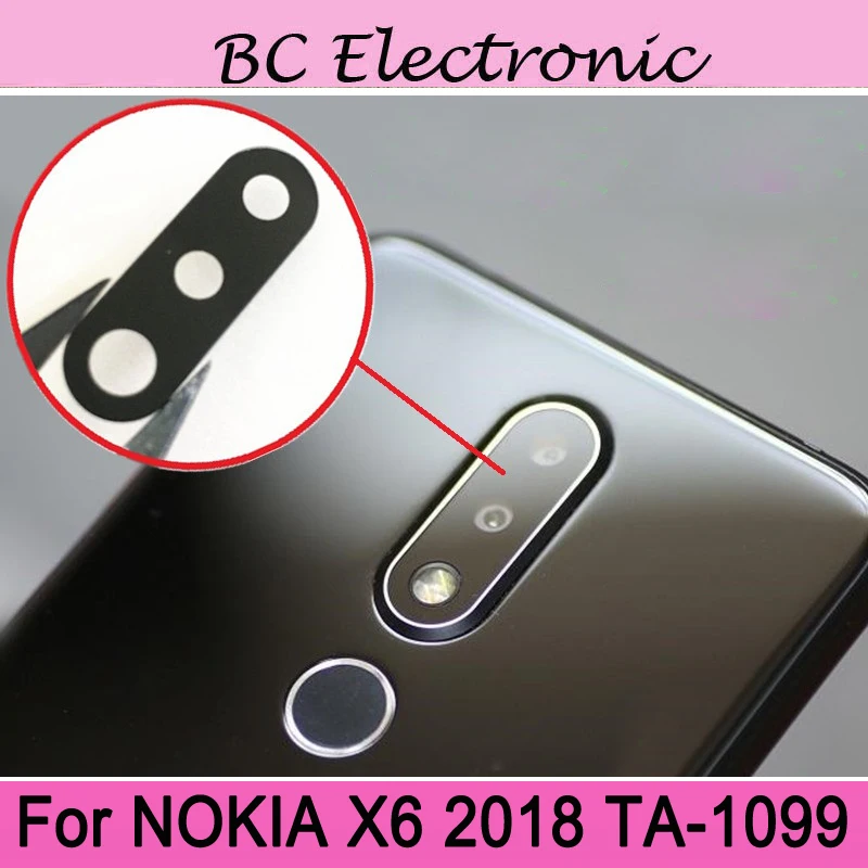 Для Nokia X6 2018 задняя камера стеклянная крышка объектива для замена сотового