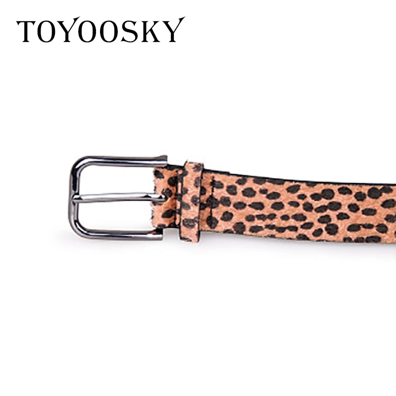 

2018 New Arrival Women Belt Leopard Horsehair PU Pin Buckle Long Belt for Dress All-match High Quality Belts for Female TOYOOSKY