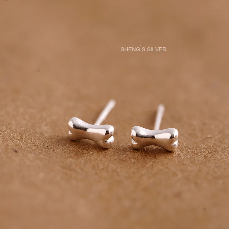 Серебряные серьги 925 пробы с маленькими косточками в Корейском стиле для женщин и
